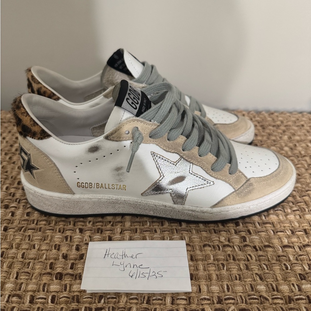 🦄 Golden Goose Ball Star Sneakers with Silver and Leopard Accents 🦄